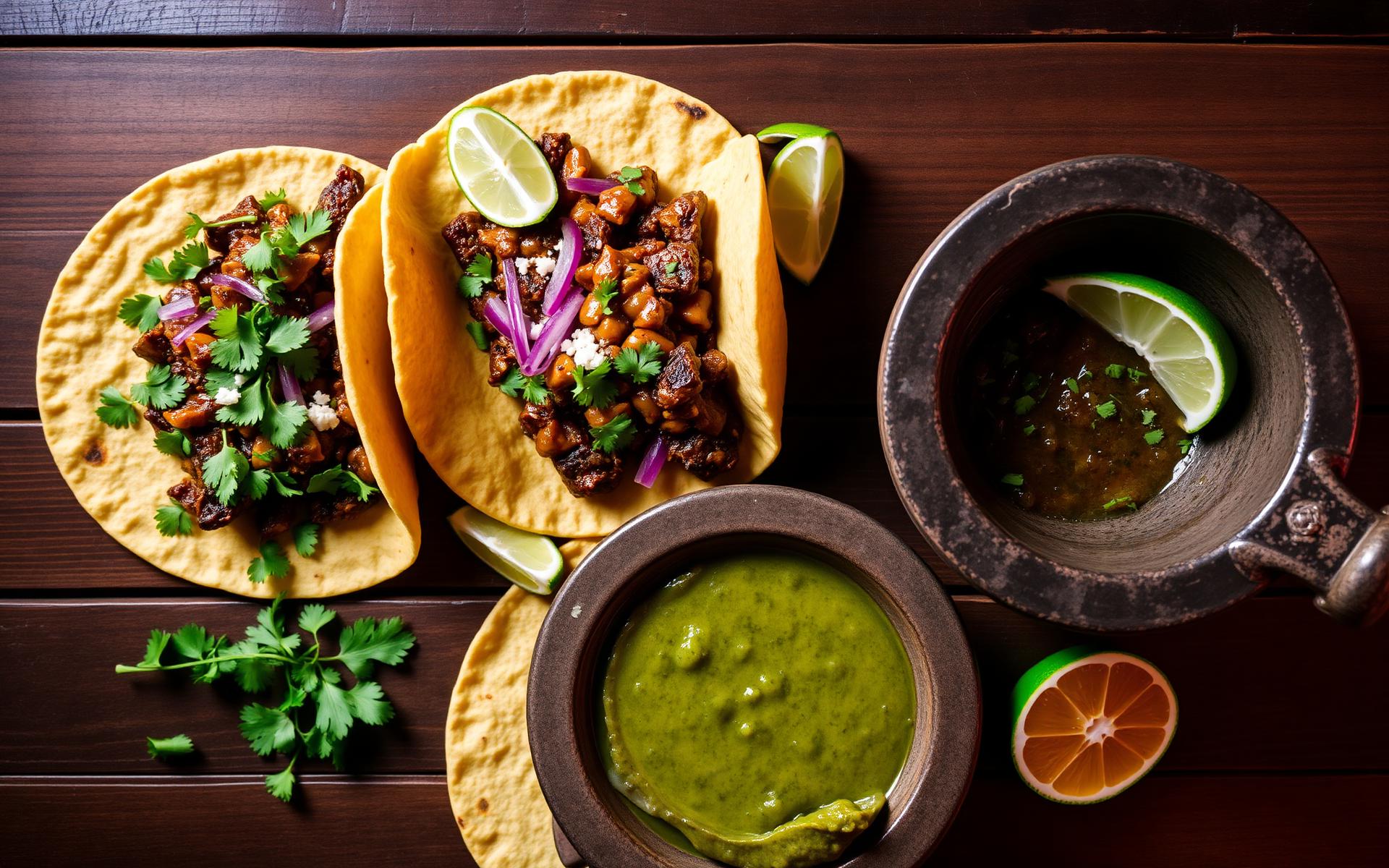 Freshly made Mexican tacos